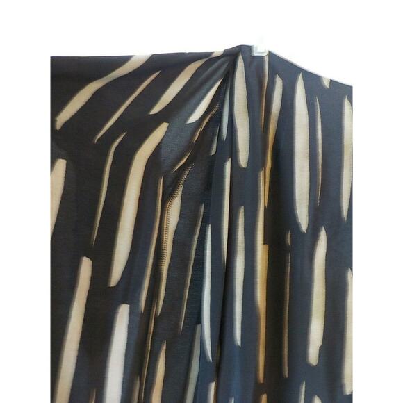 Cache Black Beige Maxi Wrap Skirt Women 8 Tribal Pattern Pencil Split Hem Zip Up - Picture 6 of 12